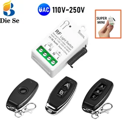 RF Kablosuz Uzaktan Kumanda ışık anahtarı AC 110 V 220 V 10A Röle Mini Modül Kontrol 123 düğme Verici ev için Lamba Fan LED