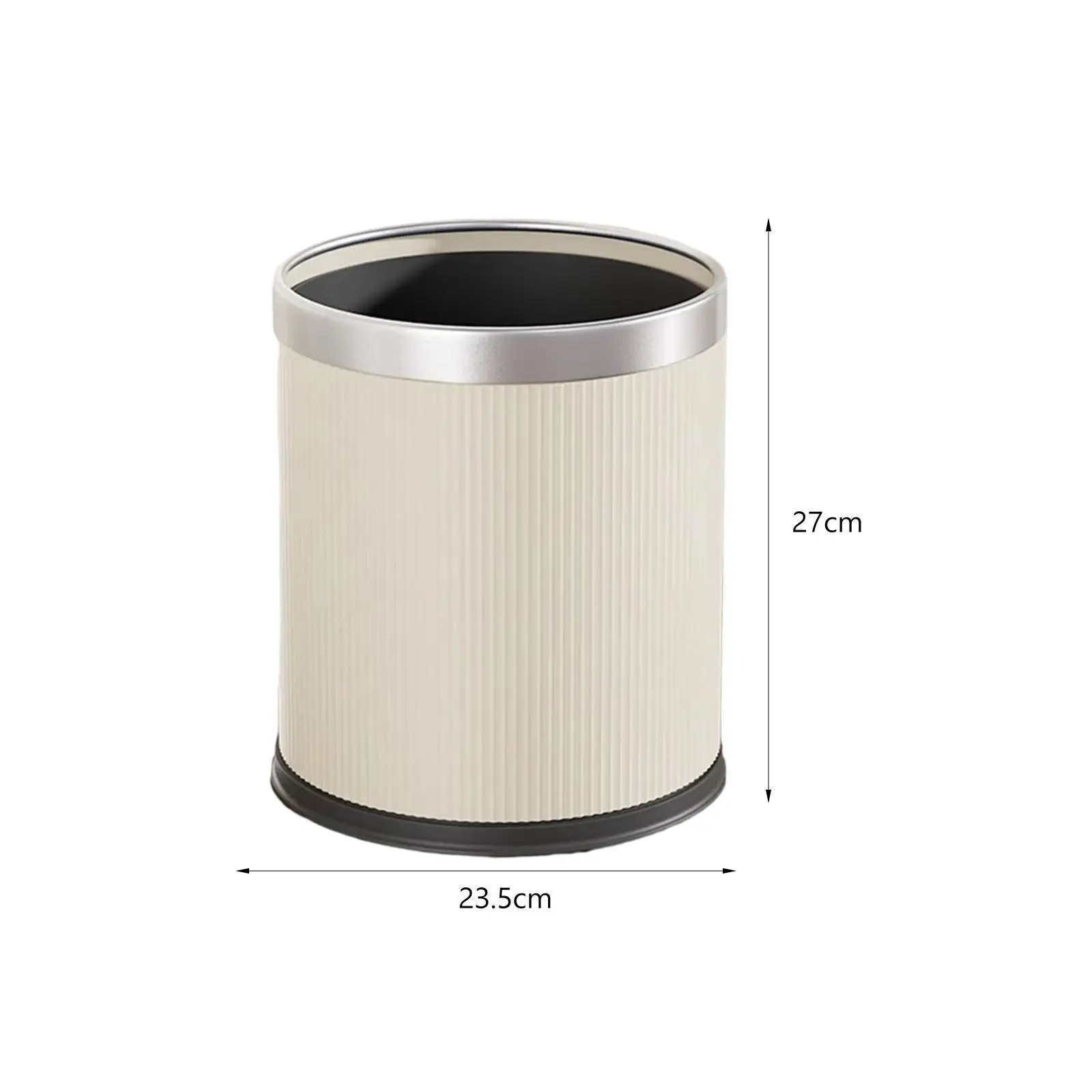 Open Top Trash Can Modern Dustbin Simple Rustic Waste Basket Lightweight Garbage Can for Study Room Bathroom Dorm Restroom Hotel