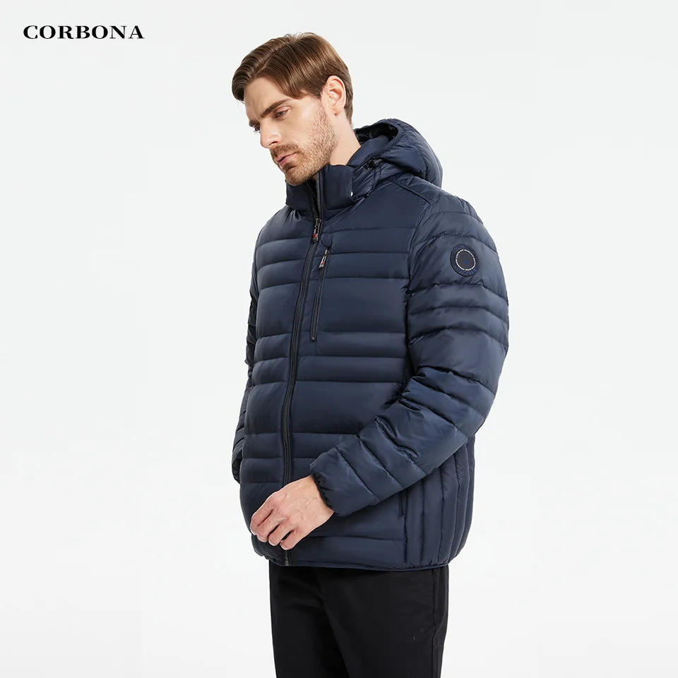 2024 CORBONA Winter Men Coat Thick Jacket Freeze Warm Fur Detachable Hat Dad Gift Outdoor Cool Fashion Daily Casual Black Parka