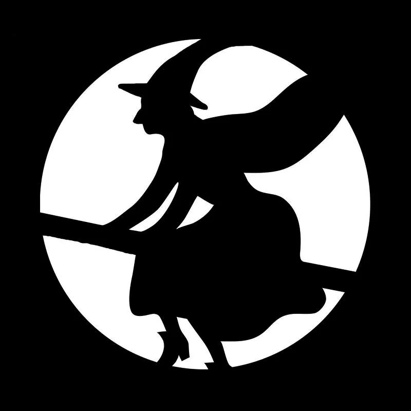 Creative Riding Broomstick Witch Boutique Car Stickers PVC High-quality Bumper Body Windows Waterproof Beautiful Decorate Decals