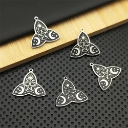 5PCS Sun Moon Star Irish Witch Trinity Pendant Charm Stainless Steel Creative Ornaments Diy Fashion Jewelry Earrings Necklace