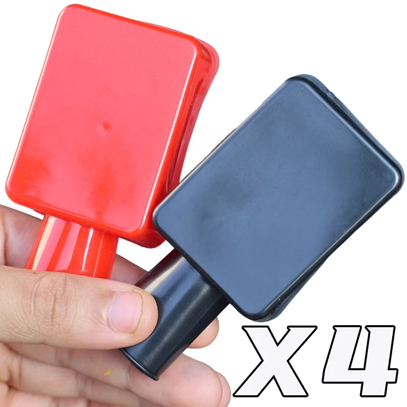 

Положительная и отрицательная защитная крышка для автомобильного аккумуляторного отсека, мягкий пластик, гибкий изолятор клемм аккумулятора, защитные детали 1-4 шт.