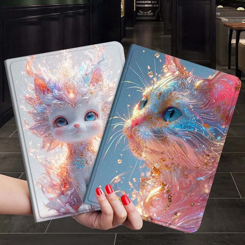 

Sparkling Colorful Cat Face For Xiaoxin Lenovo Tab P12 Extreme Legion Y900 Idea Pro GT 12.1 2025 Foldable Tablet Case Gift