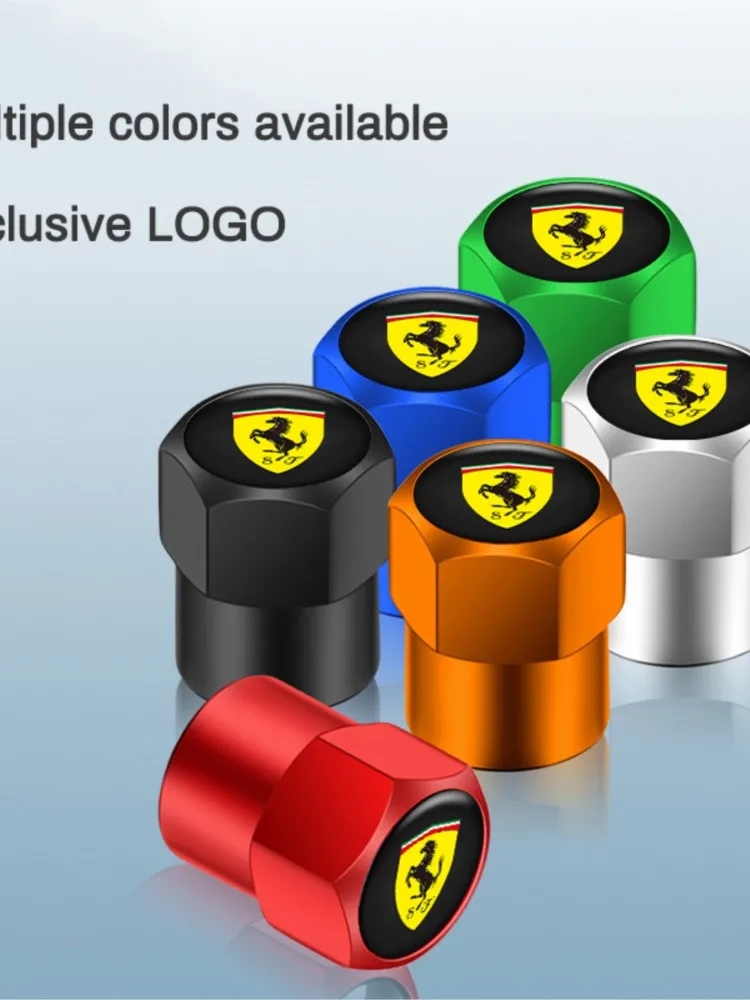 Bouchons de Valve de pneu de roue de voiture, couvercle de tige en métal pour Ferrari Horse SJ F1 Team 488 Roma F8 SF9018121360 F4301575M, accessoires automobiles 4 pièces