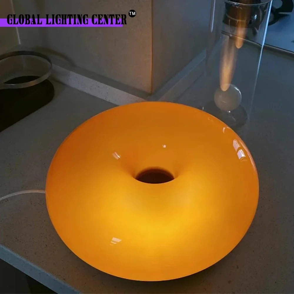 Imagem -04 - Led Touch Switch Lâmpada de Parede Branco Laranja Donut Iluminação Interior Sala de Estar Quarto Casa Luzes Decorativas 110220v