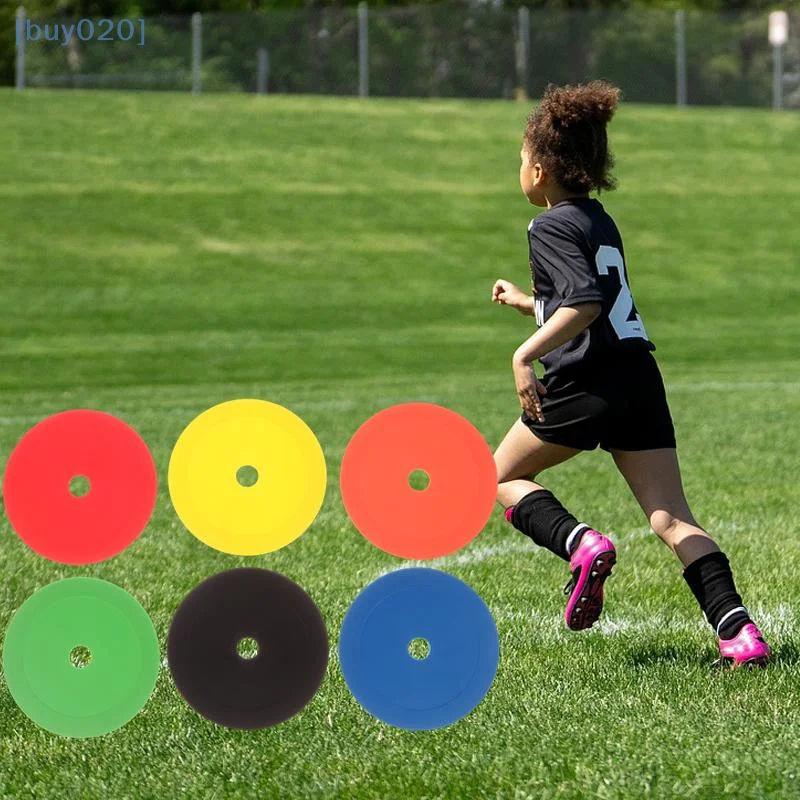 

10Pcs Football Flat Cones Marker Disc With Holes Football Basketball Sports Speed Agility Training Aids Markers