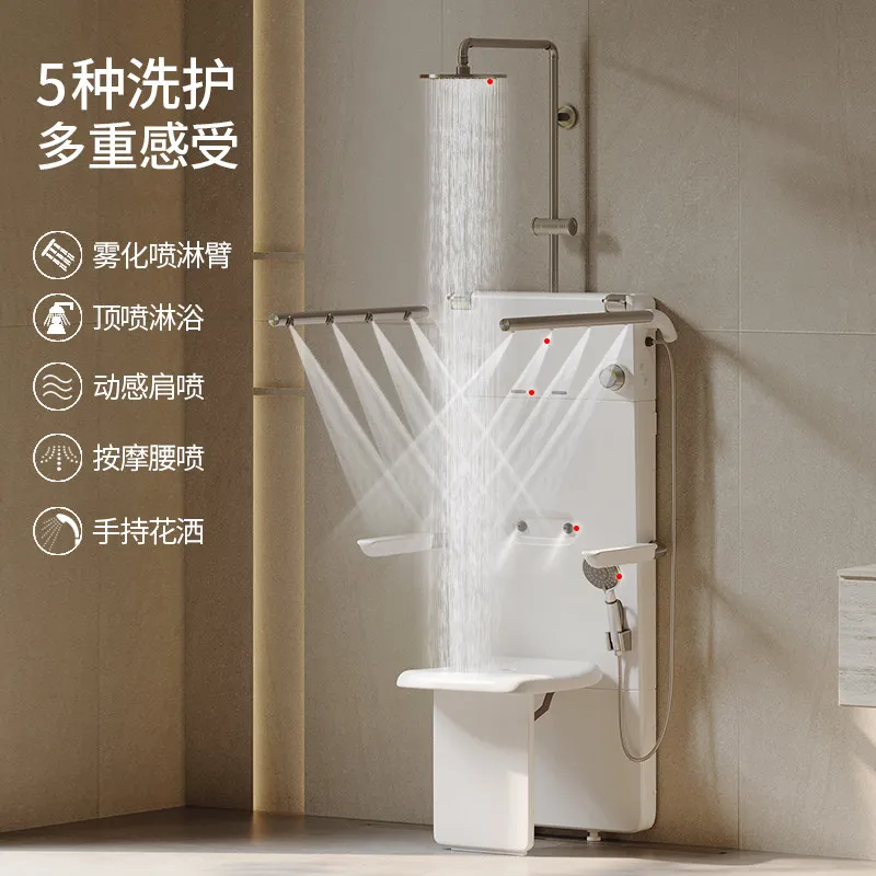 Factory Direct 2026 Culture Elderly Sitting Thermostatic Shower Bathroom Multifunctional Folding Sitting Bath Bathing Chair