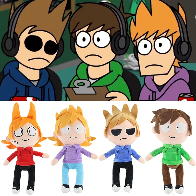 Anime Eddsworld Plush Toys Cartoon Edd Tom Matt Tord Plushies Home Decoration Pillow Soft Stuffed Dolls Christmas Birthday Gifts