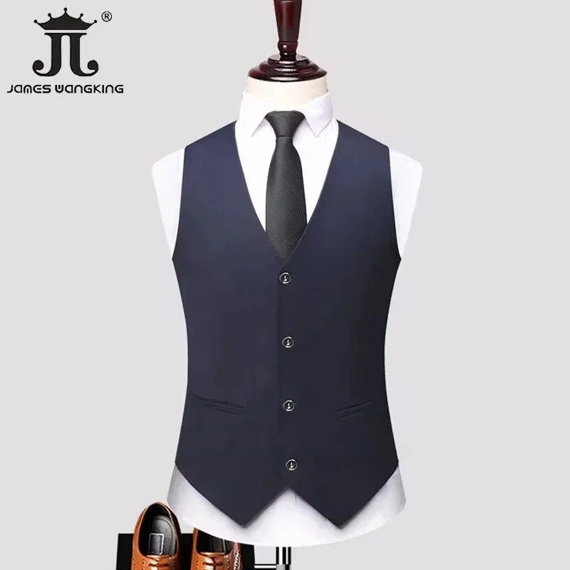 Boutique Fashion Solid Color Men\'s Leisure Business Office Suits and Vest Groom Groom Groom Wedding Dress Men\'s Waist Coat