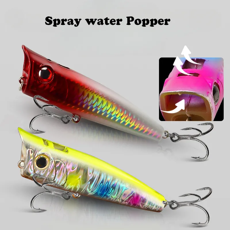 1pcs/5pcs Topwater Popper 9g 14.5g 18g Floating Rock pop Artificial Hard Baits for Bass Perch Pike Fishing Lure