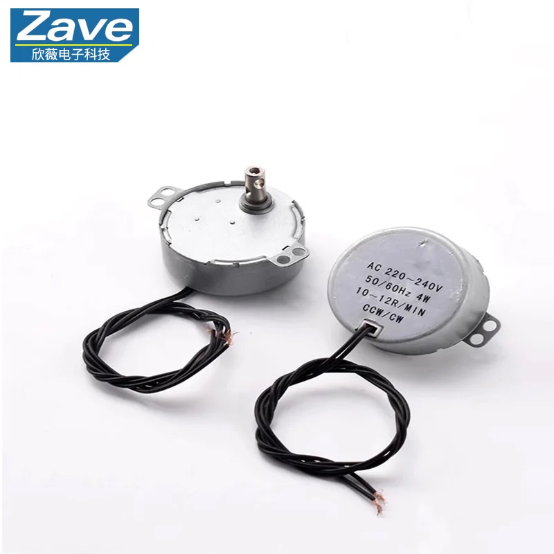 49KTYZ 4W Permanent Magnet Synchronous Motor - 220V AC, Low Speed, 5 RPM, Non-Directional PTZ Miniature Motor