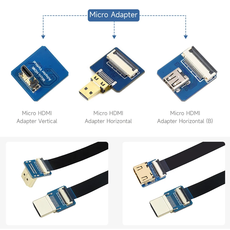 Anti-interference Ribbon FPV HDMI-Compatible Connector Flexible Flat Cable Raspberry Pi 4 Micro Mini HDMI-compatible Orange Pi