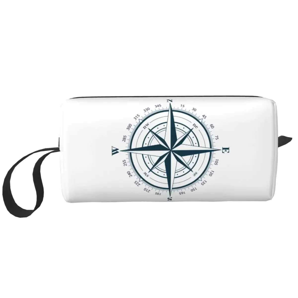 Custom Nautical Compass Travel Cosmetic Bag For Women Anchor Boat Toiletry Makeup Organizer Lady Beauty Storage Dopp Kit