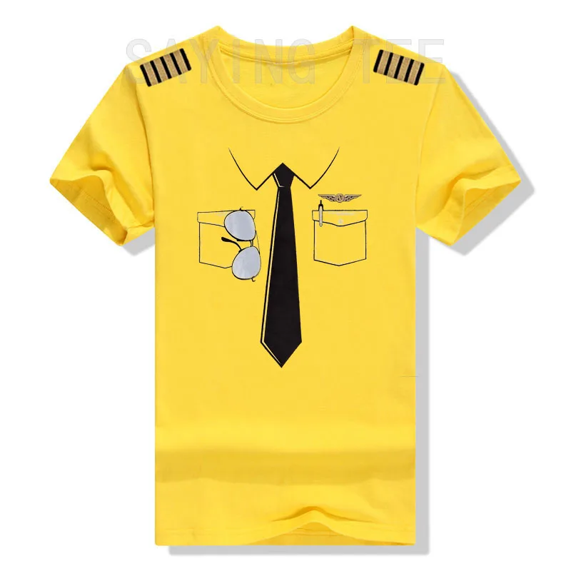 Das Pilotenuniform-T-Shirt, Y2k Flugzeug-Flieger ‌ Grafische Kleidung, Persönlichkeits-T-Shirts aus weicher Baumwolle, Geschenke für Flugzeugpiloten – Detail 11