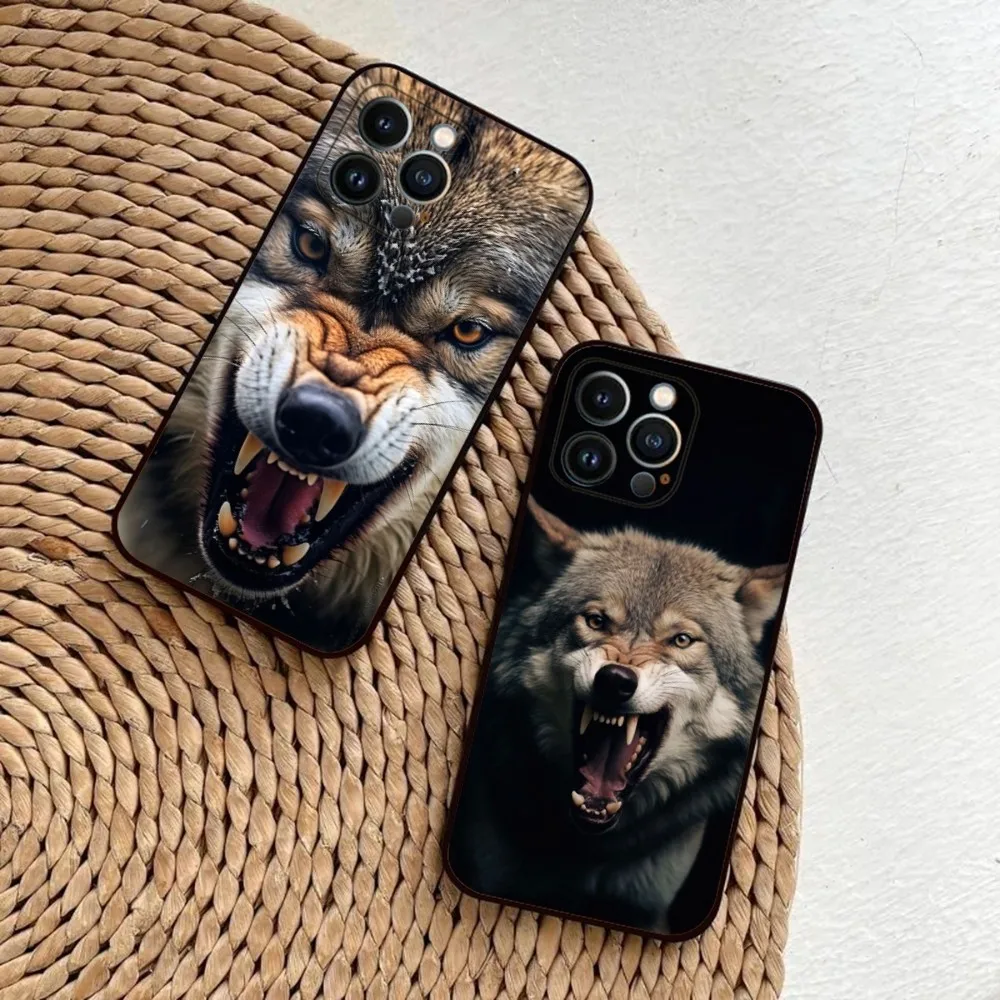 

Angry Wolf Fierce Phone Case For iPhone 15,14,13,12,11,Plus,Pro Max,XS,X,XR,SE,Mini,8,7 Soft Silicone Black Cover