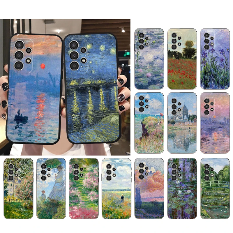 Claude Monet Garden Lotus Phone Case For Samsung Galaxy A35 A55 A54 A15 A25 A05s A05 A22 A24 A52 A33 A34 M34 M14 M54 M23