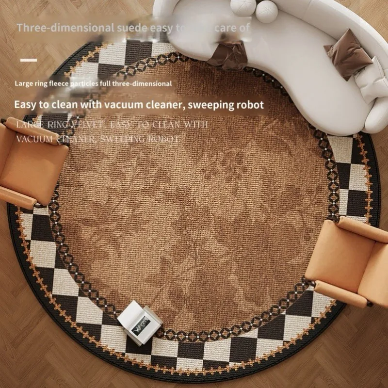 

VIKAMA Ancient Style Light Luxury Living Room Bedroom Cloakroom Carpet Ring Velvet Non-Slip And Dirt Resistant Home Decor
