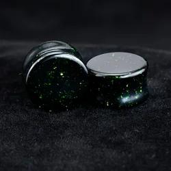 1 Pair Flesh Tunnel Ear Expander Green Color Sandstone Ear Plug Ear Gauge Saddle Ear Stretcher Size 6-16mm Body Piercing Jewelry