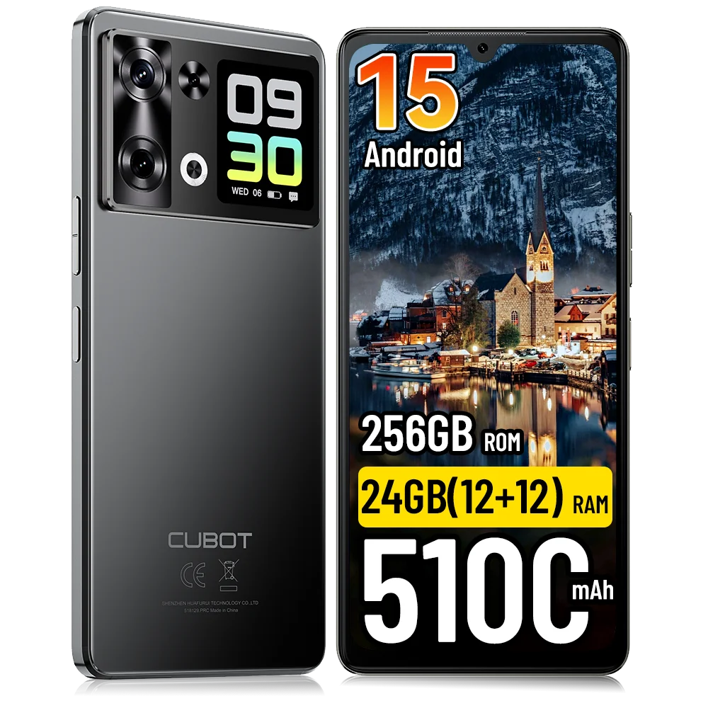 Verzending vanuit Polen: Cubot P90 Smartphone Android 15 24(12+12)GB + 256GB 6.88" 120Hz 64MP 5100mAh Mobiele telefoon NFC vingerafdrukscanner