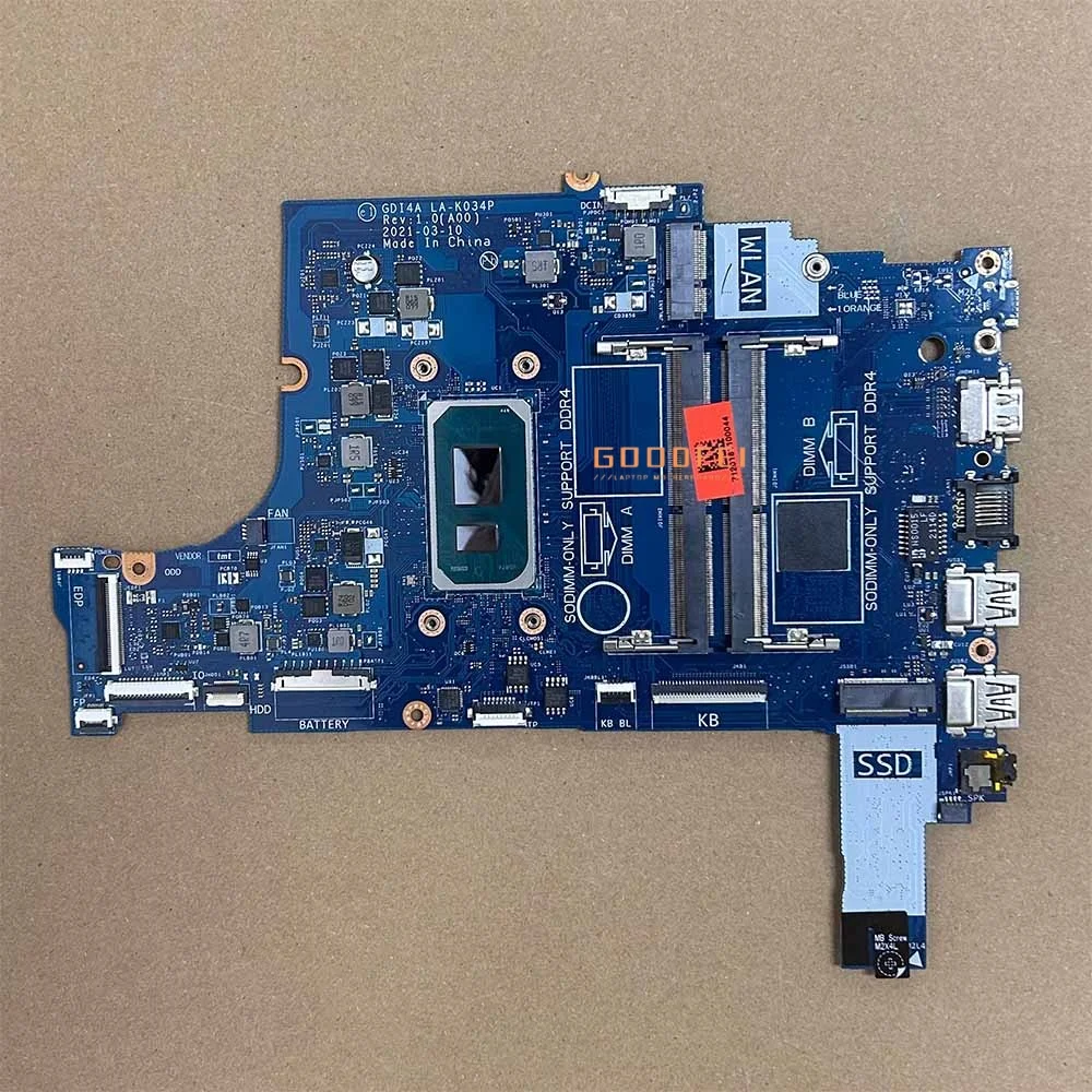 

LA-K034P With I3-1115G4 CPU Laptop Motherboard Notebook Mainboard Vostro 3400 3500 Inspiron 3501 For Dell 100% Test OK