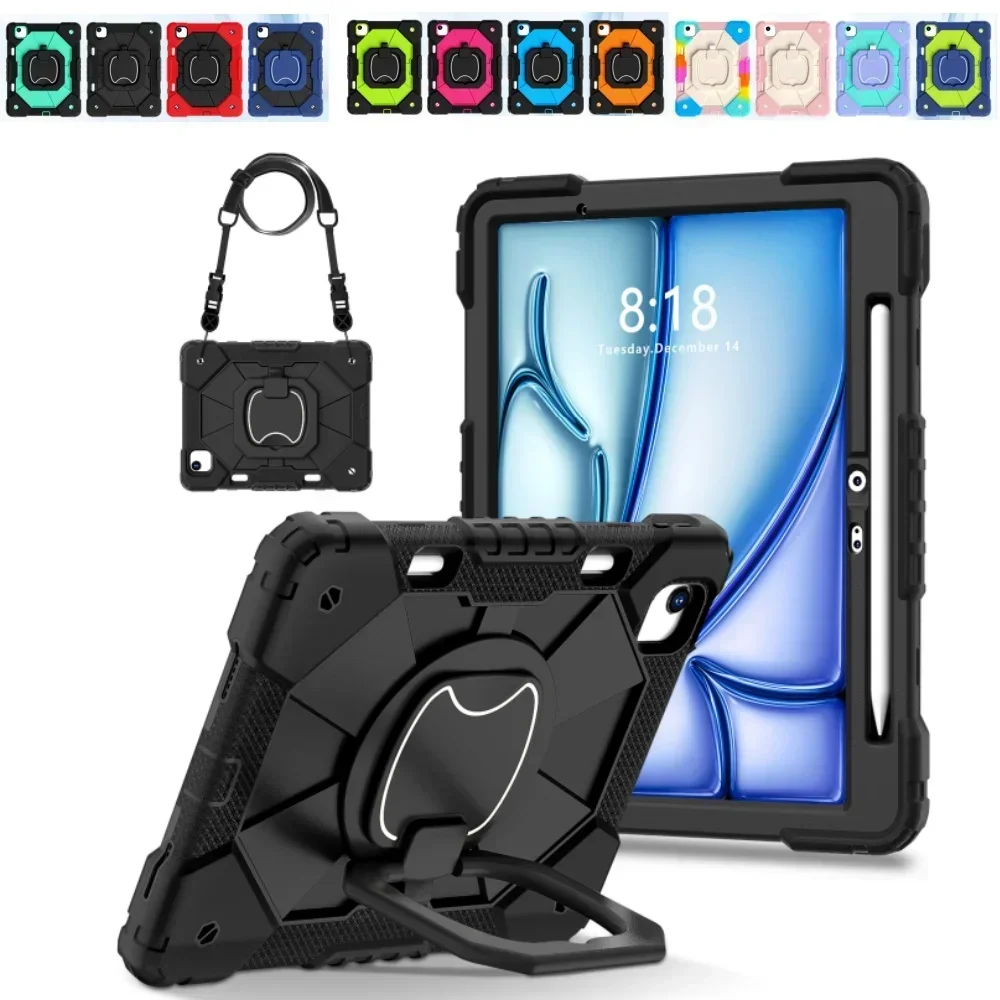 

Case for iPad pro 11 4th/3th/2th/1th 10.2 9th/8th/7th Gen 9.7 6th/5th 10 10th Kickstand Cover for Air 5 4 2 with Shoulder Straps