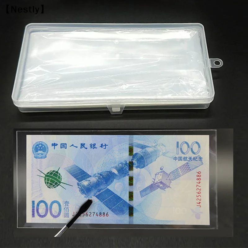 100 Stück Banknotenhalter Münzalbum Aufbewahrungstasche Box Fotokarten PVC-Seiten Papiergeld-Sammelbox Transparenter Organizer〔Nest〕
