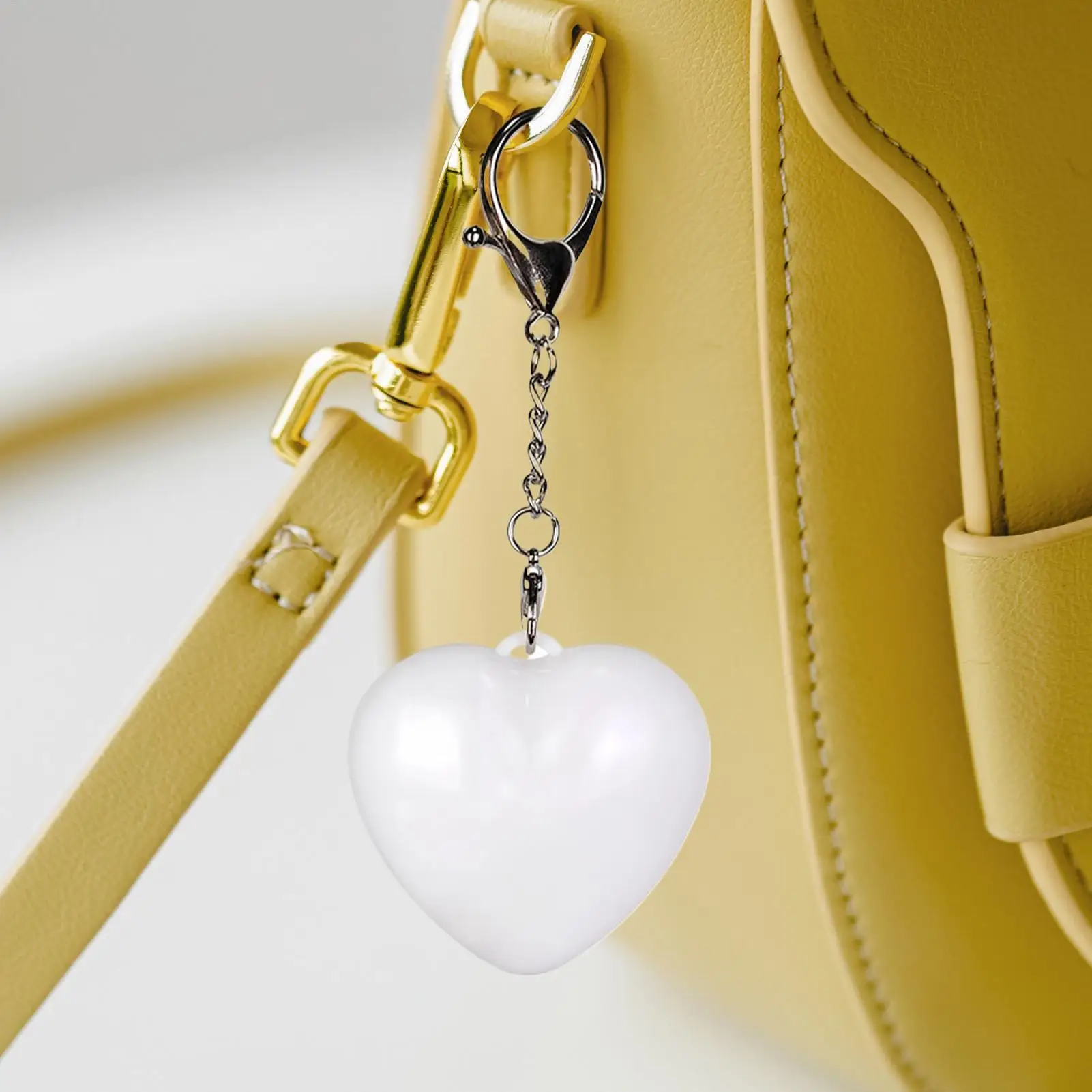 Rechargeable LED Bag Light Keychain Heart Shape Touch Sensor Handbag Lamp Purse Flashlight for Night Walking Party Security