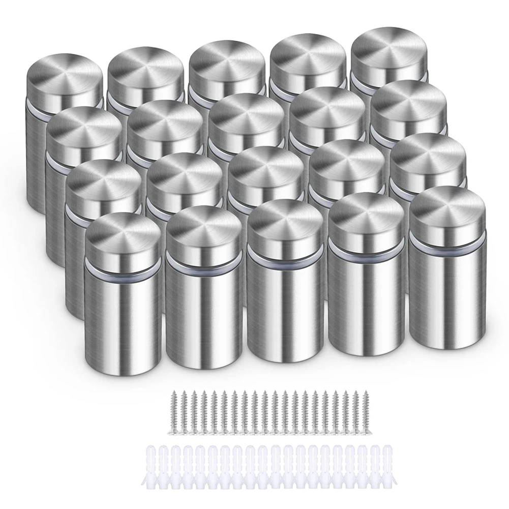 

20 Pcs Stainless Steel Glass Spacers Spacers For Plexiglass Plates Advertising Screw Bolt Fixing For Mirrors Advertising