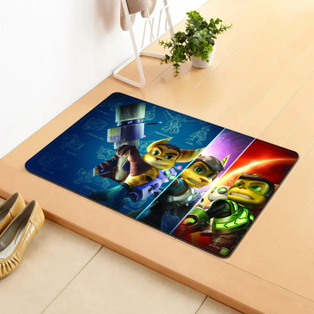 R-Ratchet and Clank Game Floor MatRoom Mats Anti-slip Absorb Water Long Strip Cushion Bedroon Mat Welcome Doormat