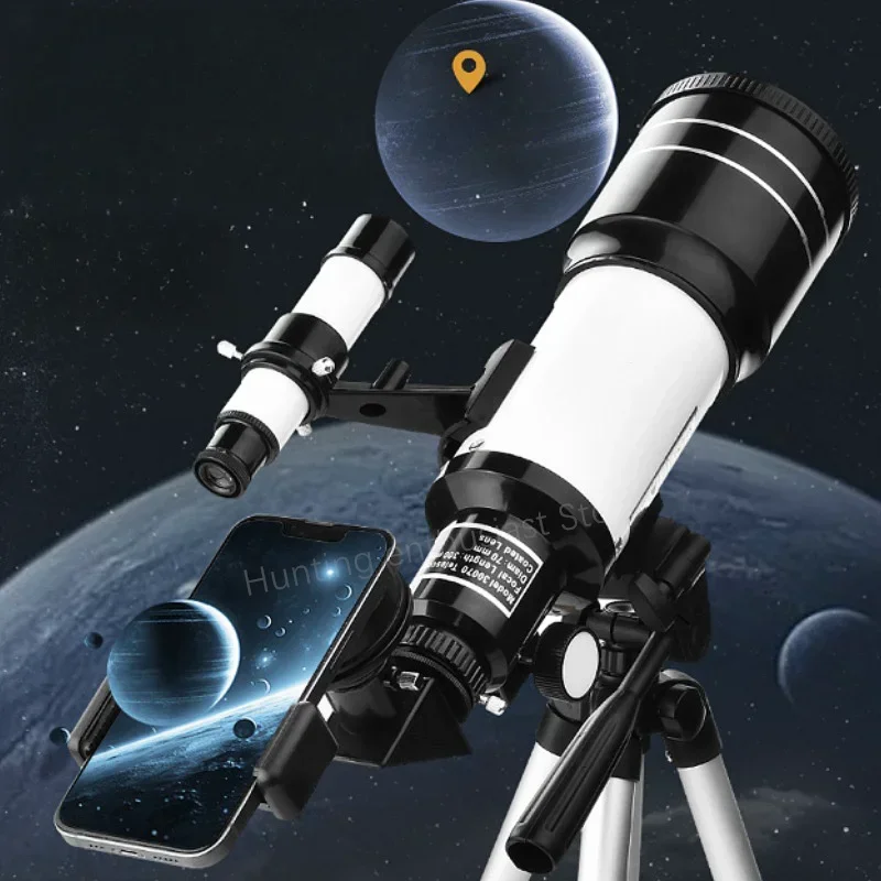 

70mm Aperture Refractive Portable Travel HD High Magnification Telescope 150X Astronomical Telescope with Bracket