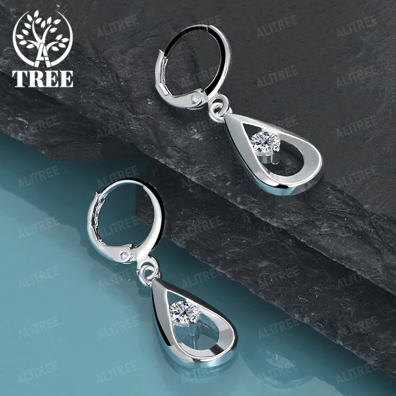 

Fine Zircon 925 Sterling Silver Hollow Water Drop Earring Lady Pretty Wedding Jewelry Accessories Women Party Holiday Gifts