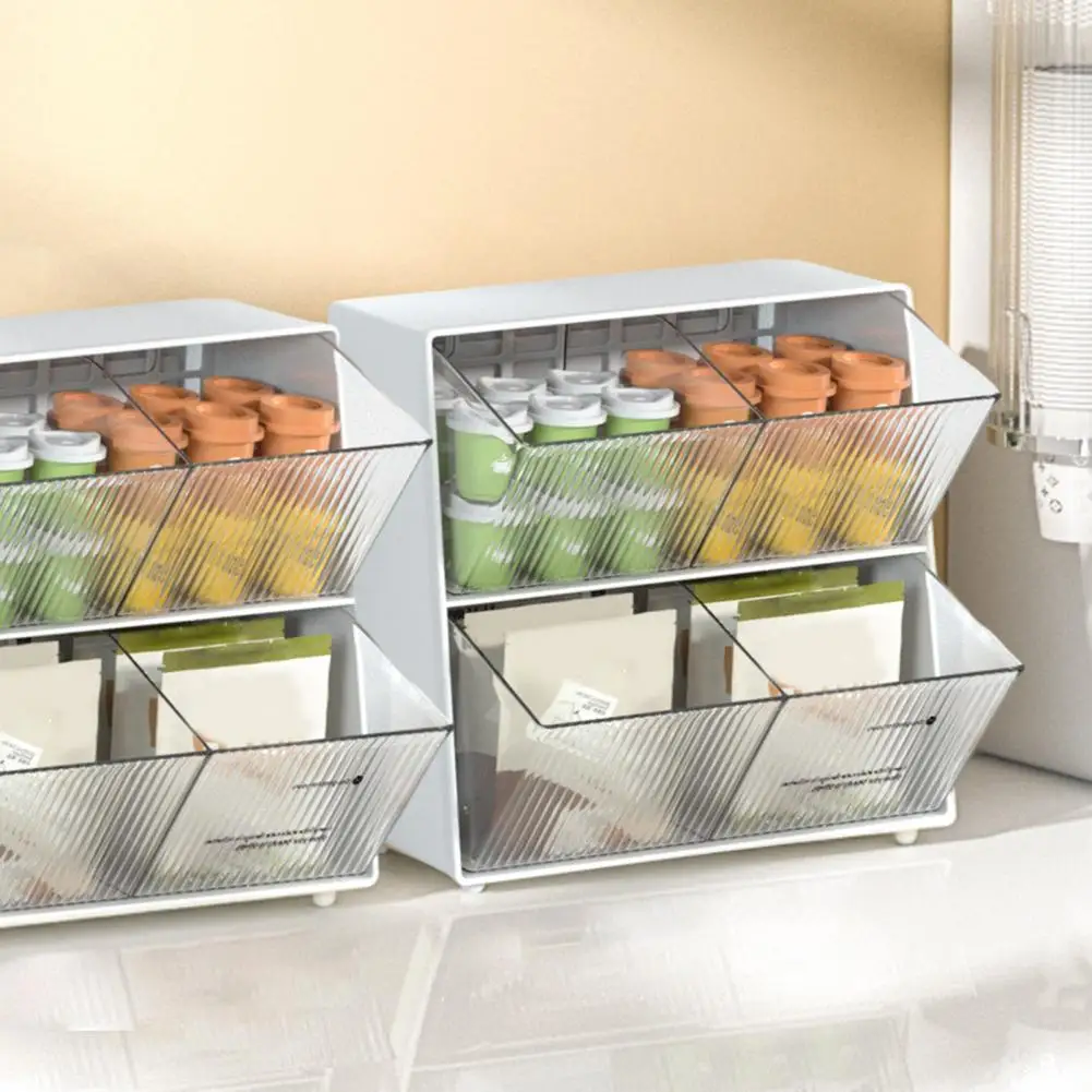 Convenient Tea Bag Container Easy Access Tea Bag Organizer Dust-proof Tea Coffee Sugar Container Organizing