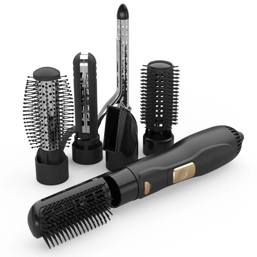 

5-in-1 Multi-functional Hair Styling Tools One Step Blow Dryer Comb Negative Hot Air Brush Style for Drying Straightening Curler