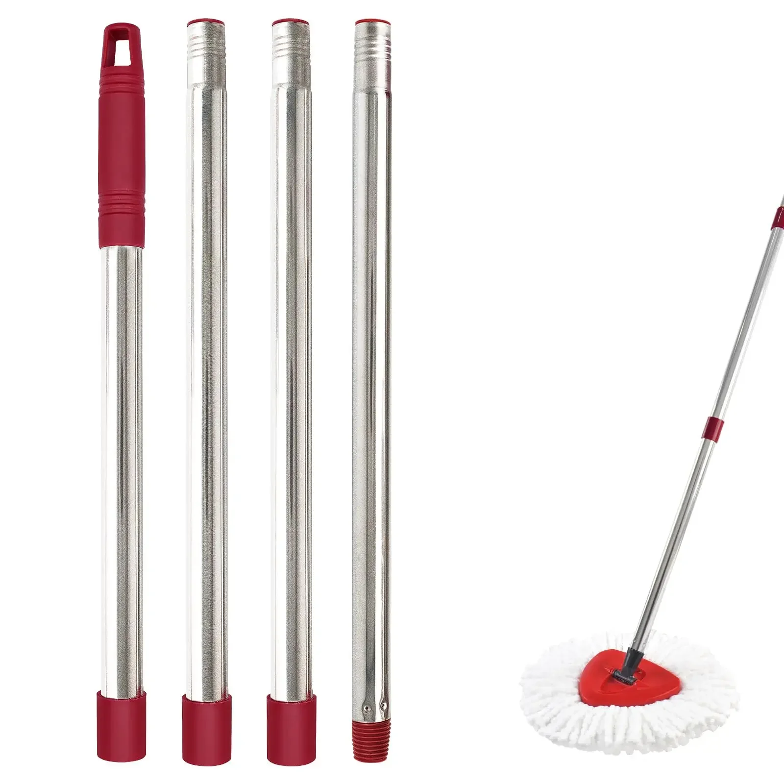 4단계 30인치에서 58인치까지의 O-Cedar/Vileda 스핀 밀대 및 H2pro 플랫 밀대용 밀대 손잡이, O-cedar/Vileda 밀대용 밀대 막대 손잡이