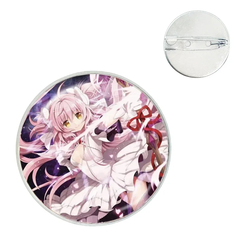 Broches de cristal de Puella Magi Madoka Magica, broches de Kaname Madoka, Pin de cabujón para ropa, accesorios para sombreros