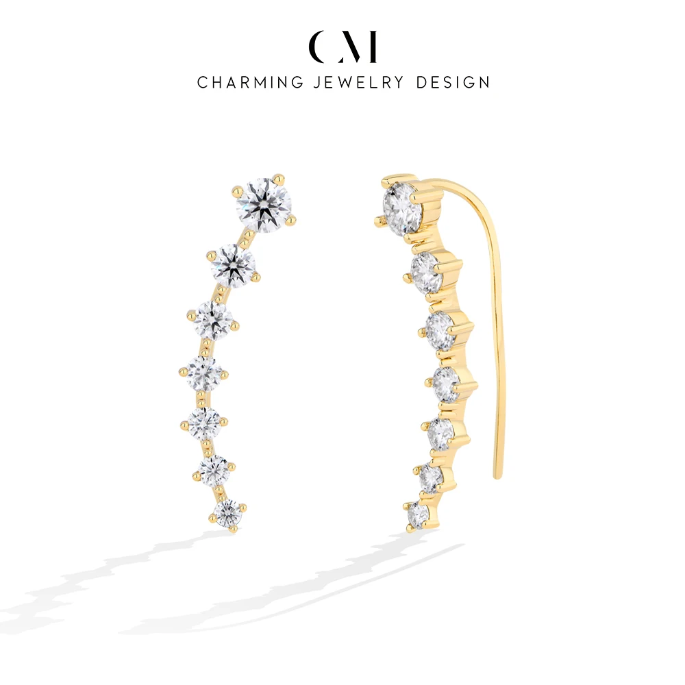 

CHARMING 2026 Shining Moissanite Diamond Stud Earring for Women 925 Silver Daily Party Romantic Jewelry Gift With Certificate