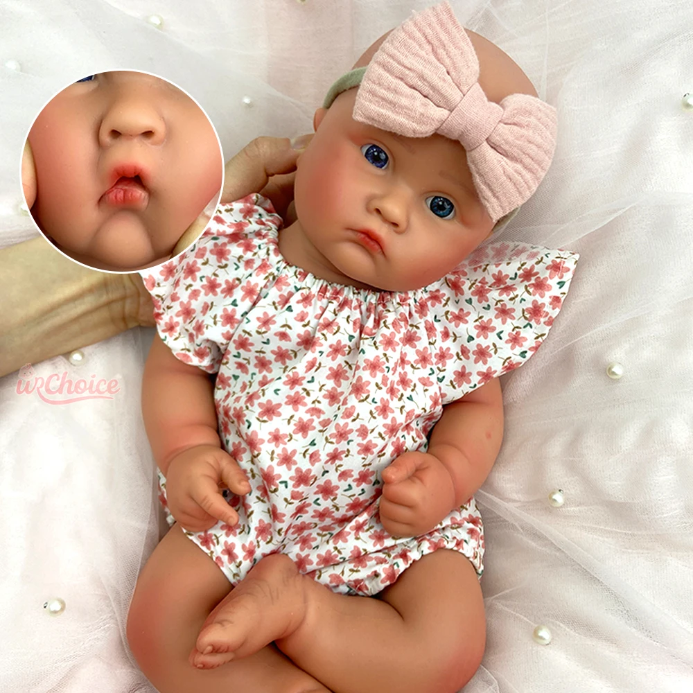 

Ручная работа с открытым ртом для девочек, пухлая гибкая силиконовая кукла Reborn Baby 3D, моющаяся для кожи, для фотографий, художников