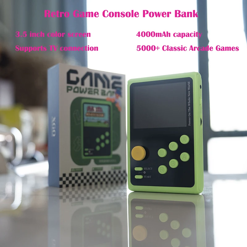 

Newest Portable Arcade Machine Game Console with Power Bank 3.5-inch IPS Screen 4000 mAh 5000+ Games 10 Simulators