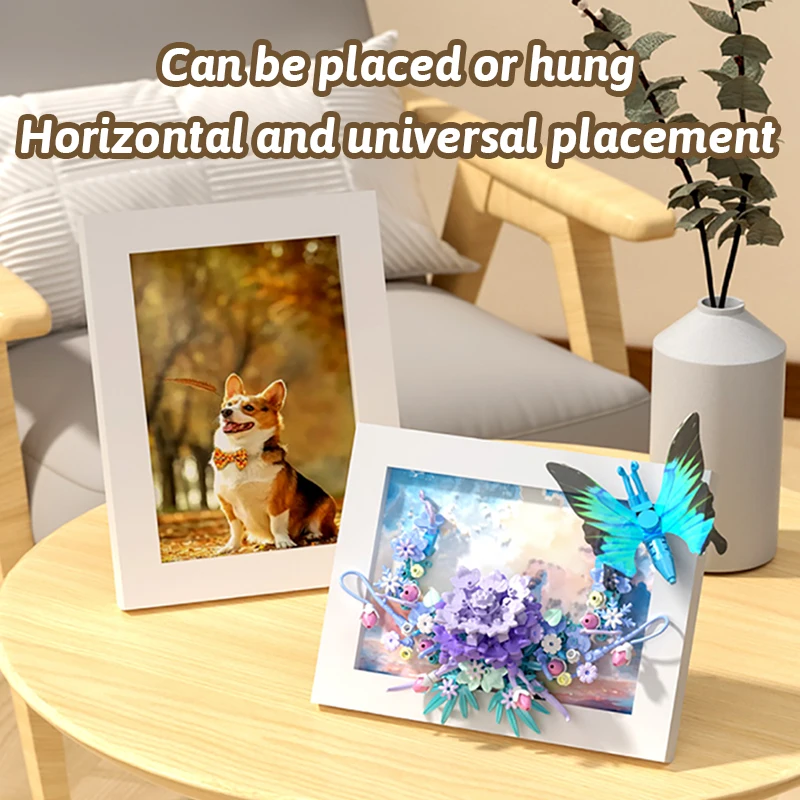 Insect building block picture frame, children's three-dimensional DIY building block toy with magnetic suction function desktop