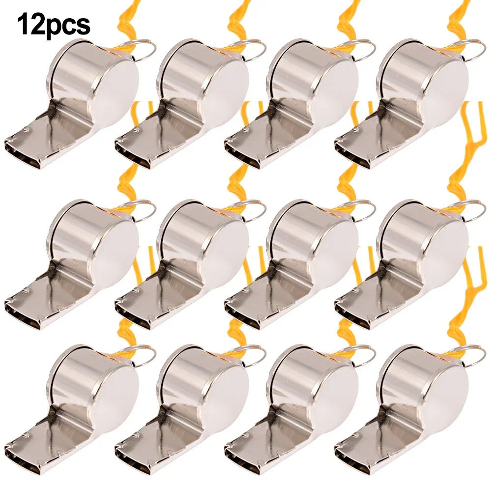 

Металлический спортивный свисток, свисток для выживания на открытом воздухе, для спорта на открытом воздухе, компактный размер, громкий и чистый звук, серебристая нержавеющая краска
