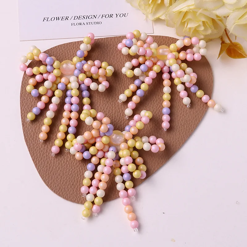 Clog Shoe Charms Colorful Beaded Bow Pastel Candy Beans Clear Crystal 1 Piece Handmade Decorative Accessory for Garden Sandals