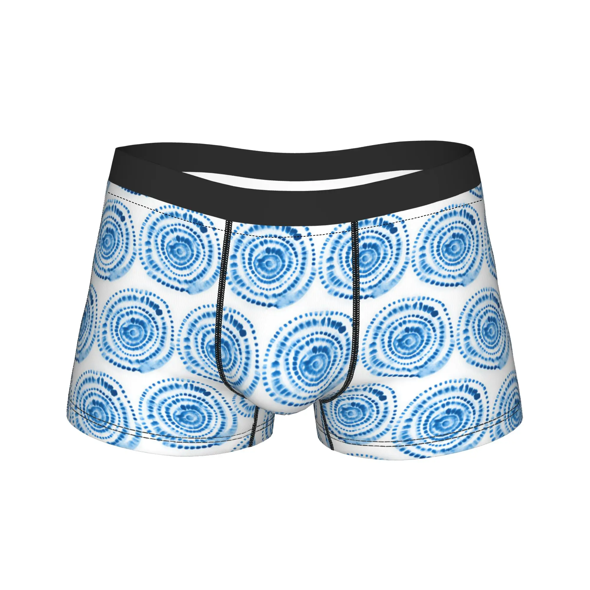 Seamless shibori pattern tie dye ornament Underwear  Man Shorts Briefs Sexy Soft Trunk Quality Print Large Size Panties