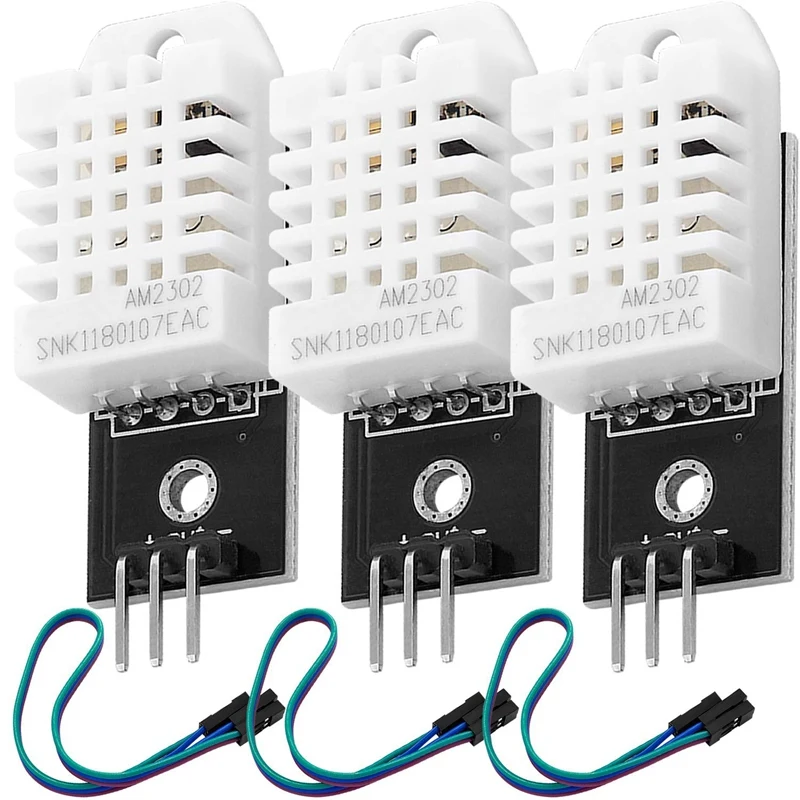 Paquete de 3 para DHT22 para módulo Sensor de temperatura y humedad AM2302 con Cable para Arduino y Raspberry Pi que incluye Ebook