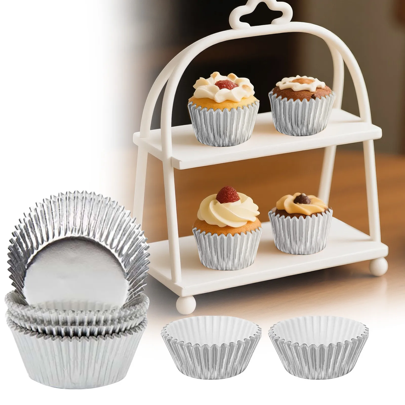 الغذاء الصف 100 قطعة أكواب الخبز كب كيك الكعك بطانات ورقة كوب قوالب الخبز الشحوم مغلفة كب كيك كعكة أدوات