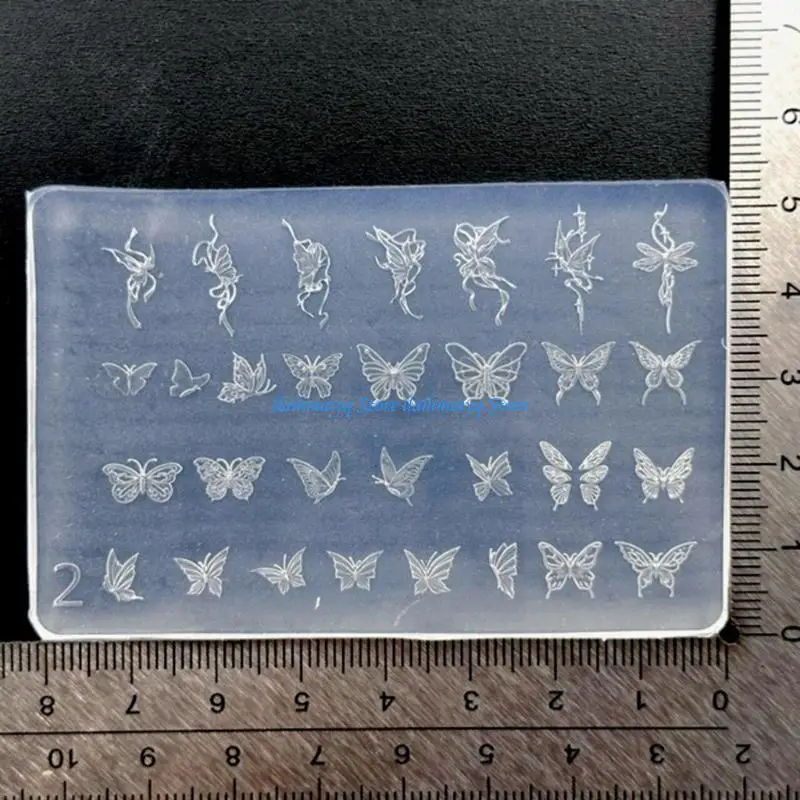 

573B Silicone Art Moulds Flower Theme Art Template Moulds Silicone Texture for Beauticians and Art Learners