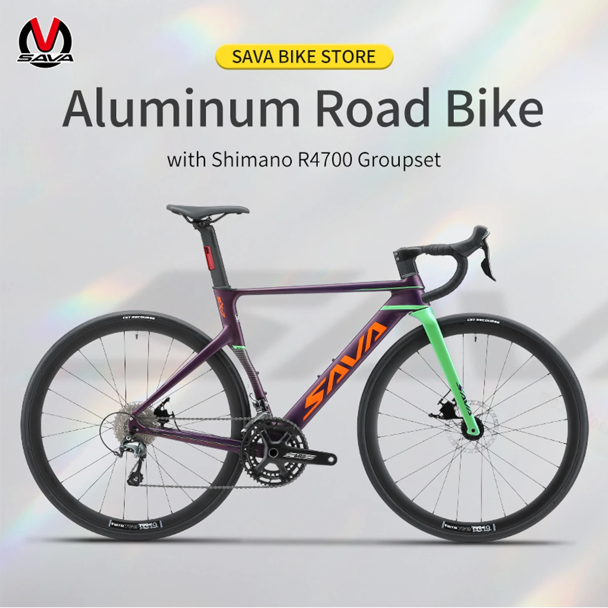 

SAVA Aluminum Road Bike EX-7 SHIMAN0 TIAGRAED-R4700 20 Speed Road Bike Race Bike with Safety Ride Tail Light UCI Certified