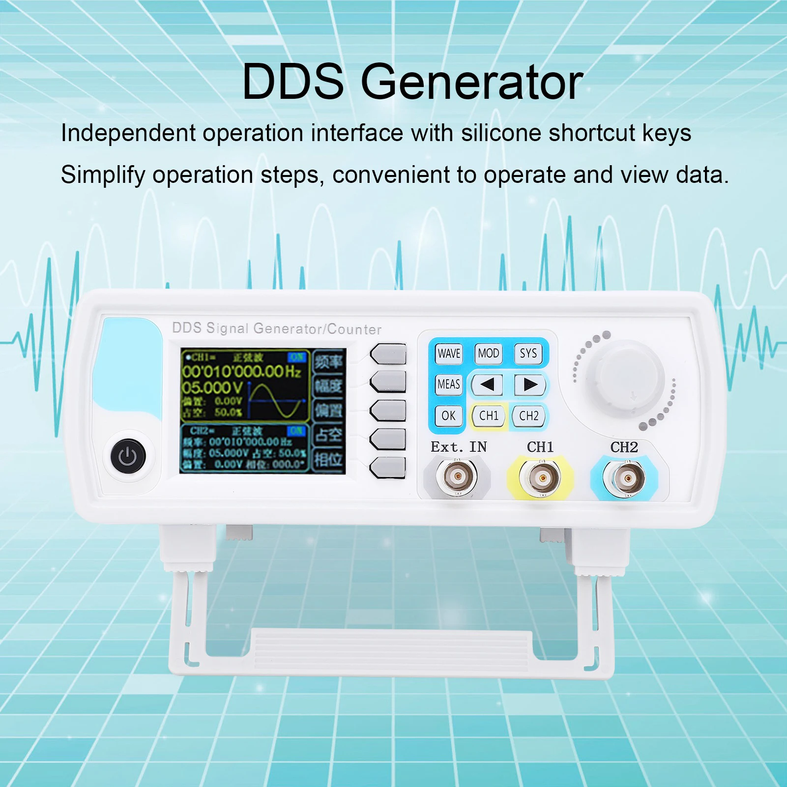 DDS-Funktion, Wellenform-Signalgenerator, hochwertiges, flammhemmendes Gehäuse, lange Lebensdauer, Überlastschutz, Signalgenerator