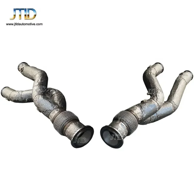 High Quality Stainless Steel Exhaust Downpipes with Heat Shield 1mm Thickness for Aventador SVJ