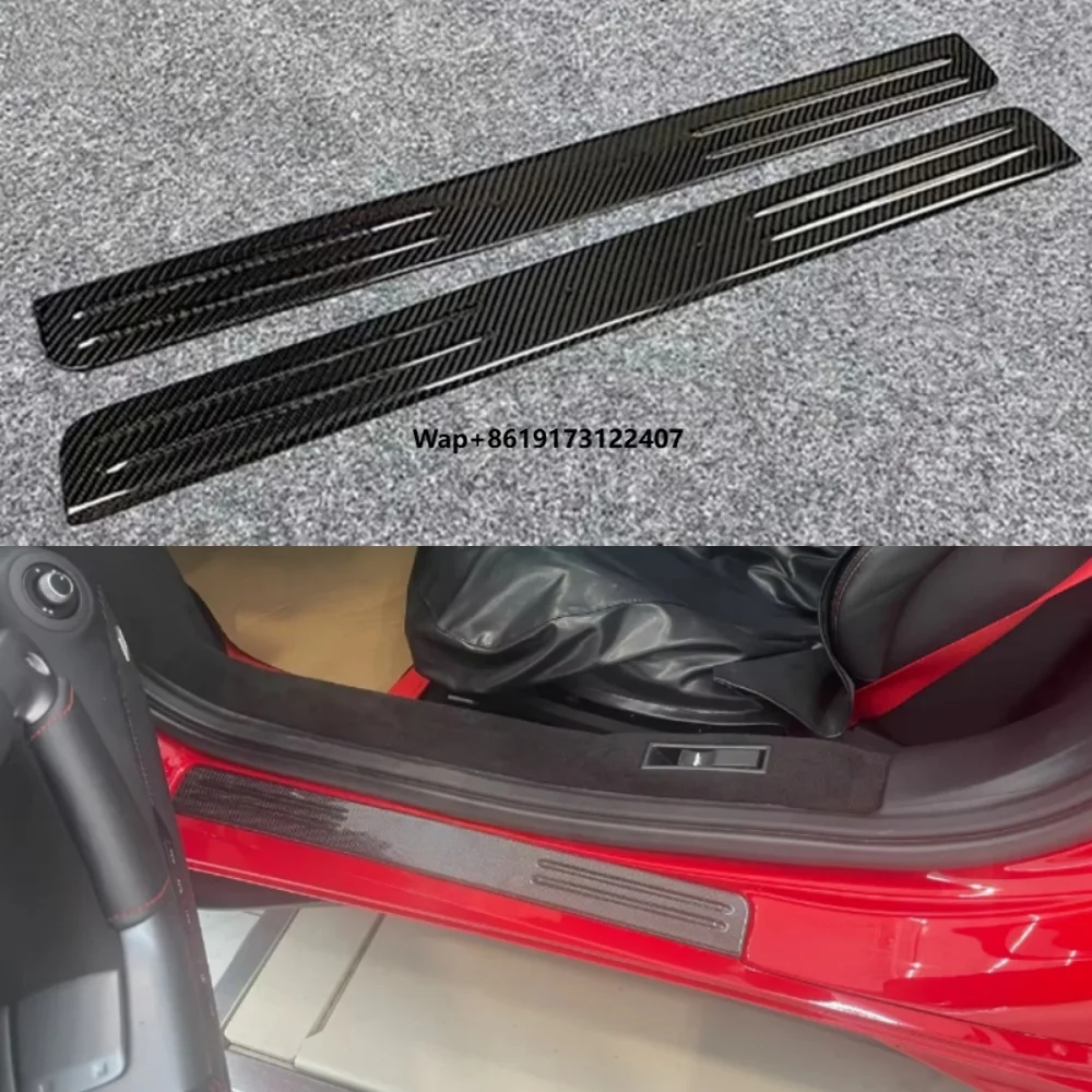 

For 488 GTB Spider Upgrade OEM Style Dry Carbon Fiber Welcome Door Trim Welcome Pedal