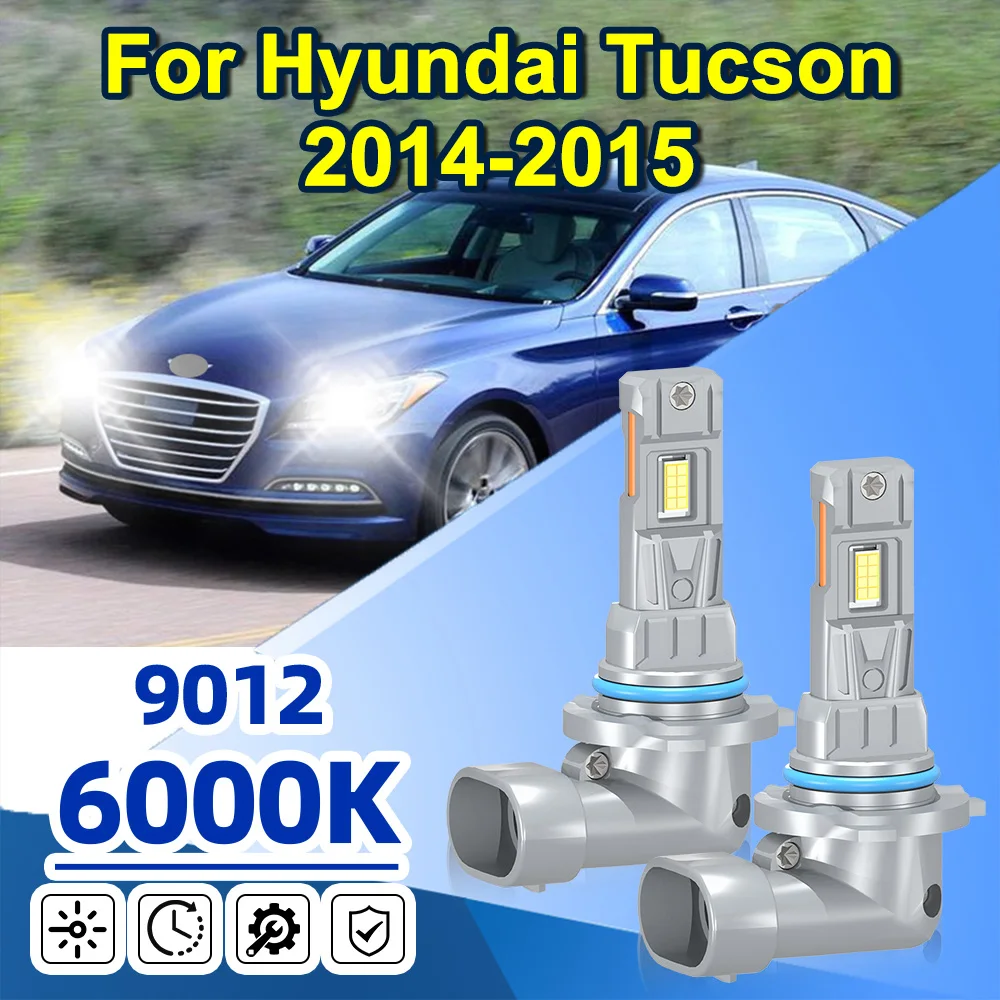 

For Hyundai Tucson 2014-2015 9012 LED Headlight Super Bright Bulbs White 20000LM High/Low Beam HIR2
